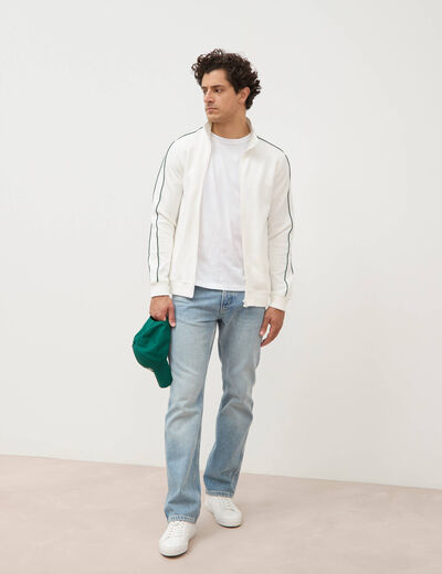 Gilet manches longues col montant ecru homme