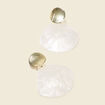 Boucles d'oreilles pendantes ecru femme