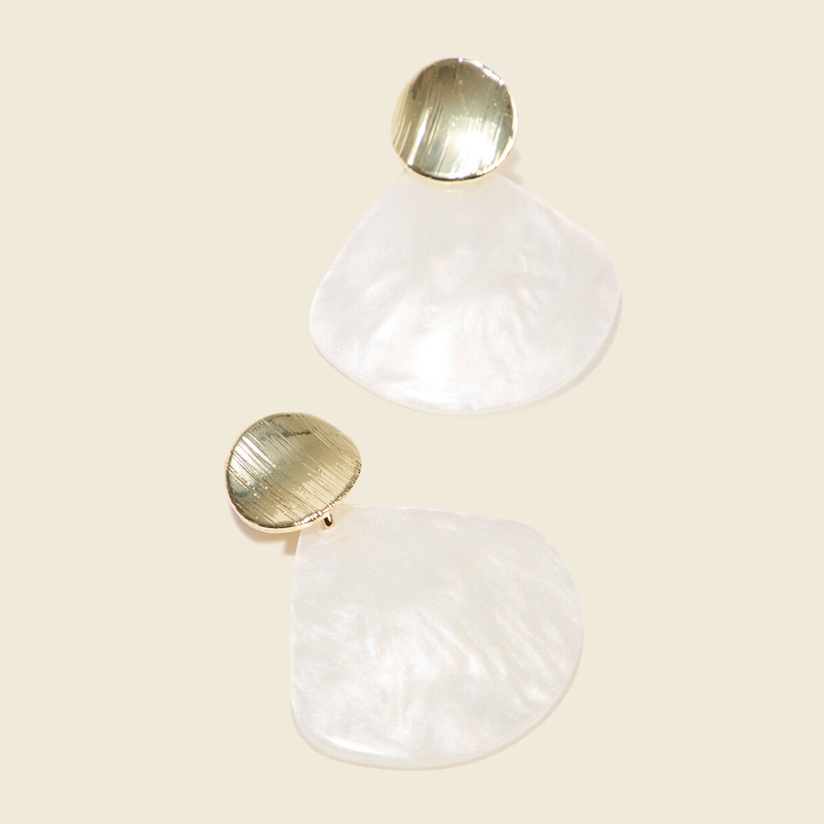 Boucles d'oreilles pendantes ecru femme