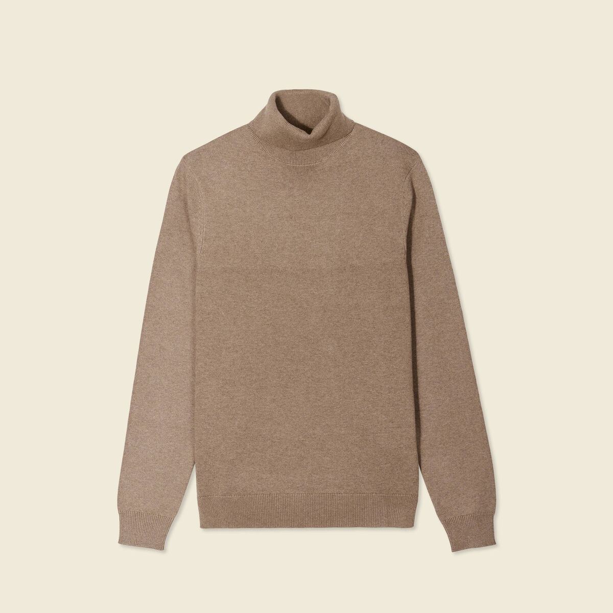 Pull manches longues taupe homme