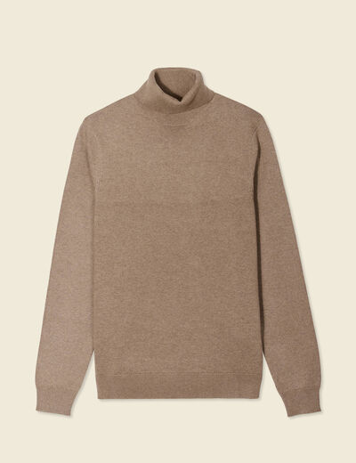 Pull manches longues taupe homme