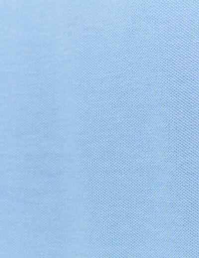 Polo cintr&eacute; en coton manches courtes bleu gris homme