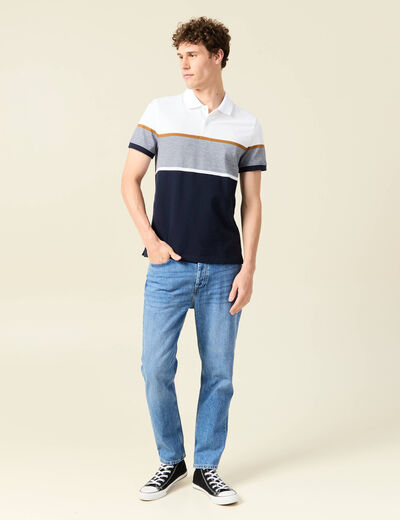 Polo manches courtes blanc homme