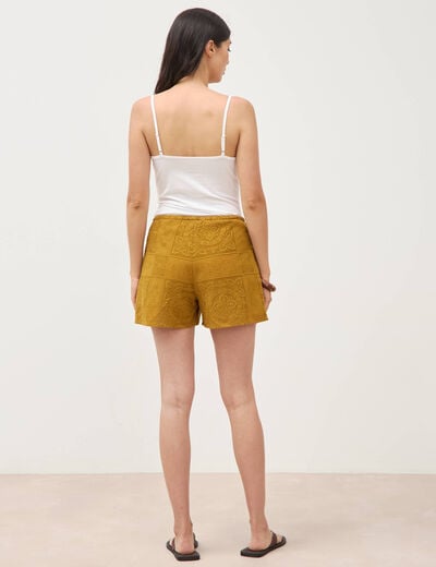 Short taille standard en dentelle vert olive femme