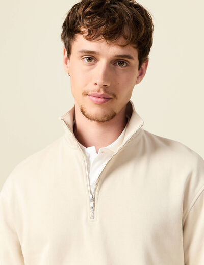 Sweat manches longues en coton sable homme
