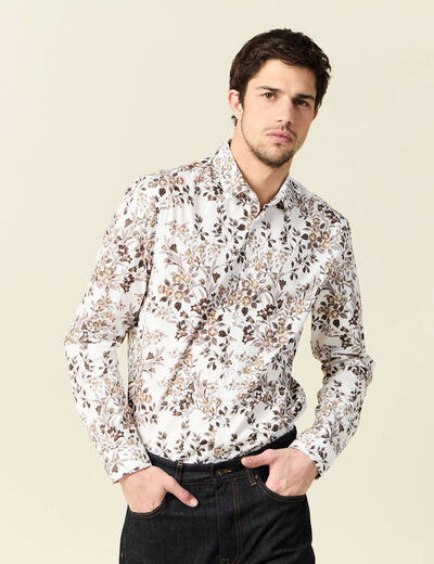 Chemise à manches longues blanc homme
