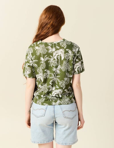 T-shirt oversize manches courtes vert femme