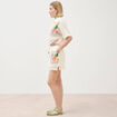 Short en coton avec doublure ecru femme