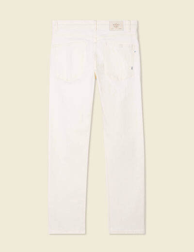Jeans regular 5 poches denim blanc homme