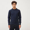 Pull droit fin col rond manches longues bleu marine homme