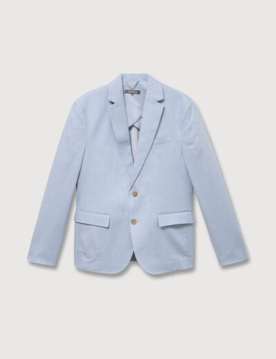 Blazer manches longues col classique bleu gris homme