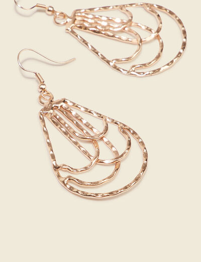 Boucles d'oreilles pendantes couleur or femme