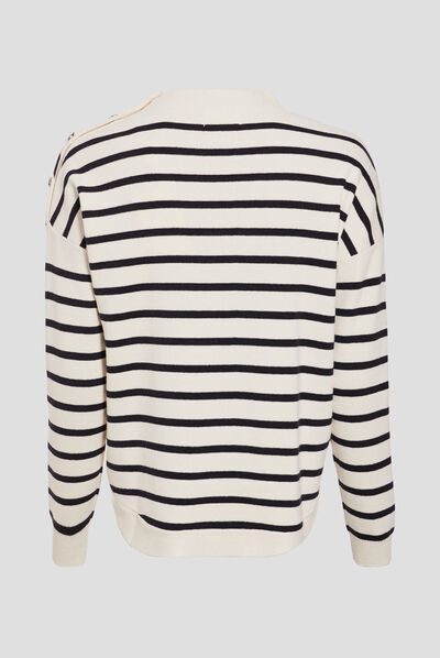 Pull manches longues ecru femme