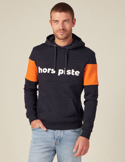 Sweat à capuche bleu marine homme