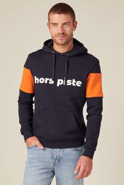 Sweat à capuche bleu marine homme
