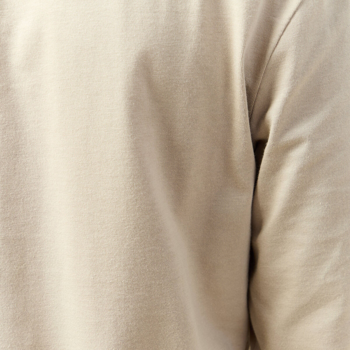 T-shirt en coton manches longues beige homme