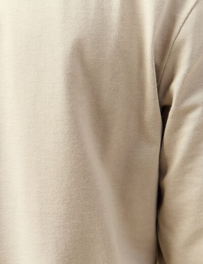 T-shirt en coton manches longues beige homme