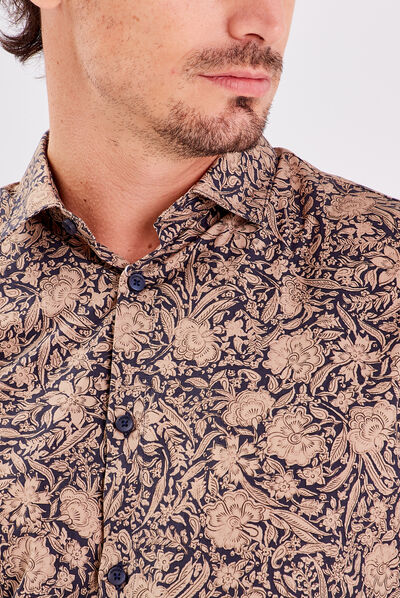 Chemise manches longues bleu marine homme