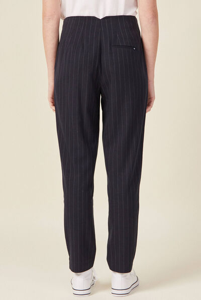 Pantalon cigarette bleu femme
