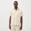 Chemise manches courtes col am&eacute;ricain sable homme