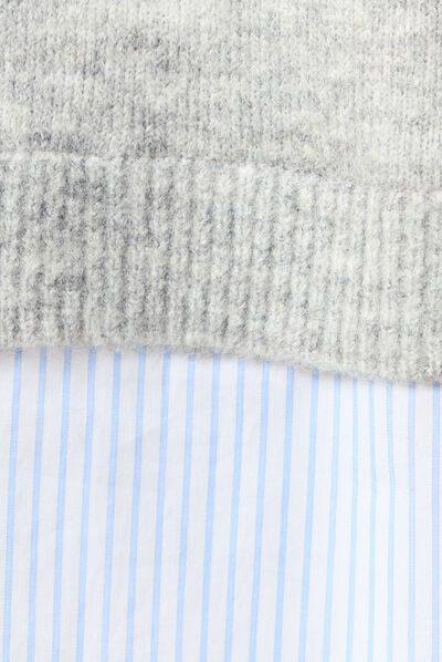 Pull 2-en-1 éco-responsable gris femme