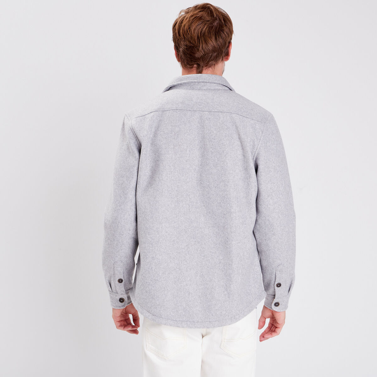Surchemise manches longues doubl&eacute;e gris fonc&eacute; homme