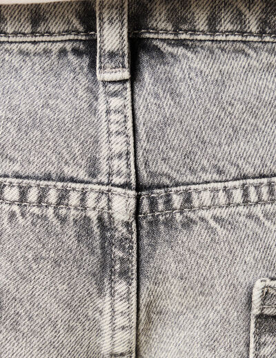 Jeans large 5 poches denim snow gris homme