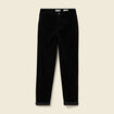 Pantalon large 7/8&egrave;me taille haute noir femme