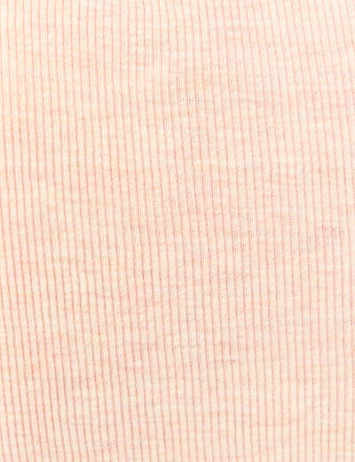 T-shirt cintr&eacute; manches longues col rond rose champagne femme