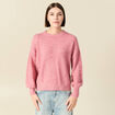 Pull col rond manches longues mauve femme