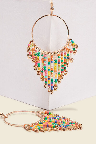 Boucles d'oreilles pendantes multicolore femme