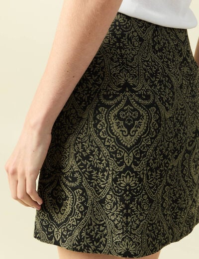 Mini-jupe droite courte vert kaki femme