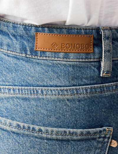 Jeans straight denim dirty femme