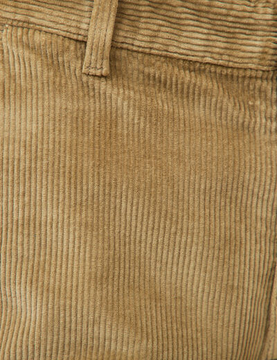 Pantalon droit en velours longueur 32 vert kaki homme