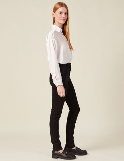 Jeans slim taille haute denim noir femme