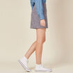 Jupe trapèze bleu lavande femme
