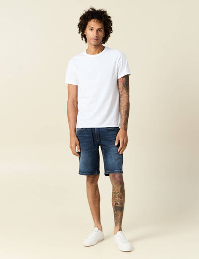 Bermuda confort ultra stretch denim brut homme