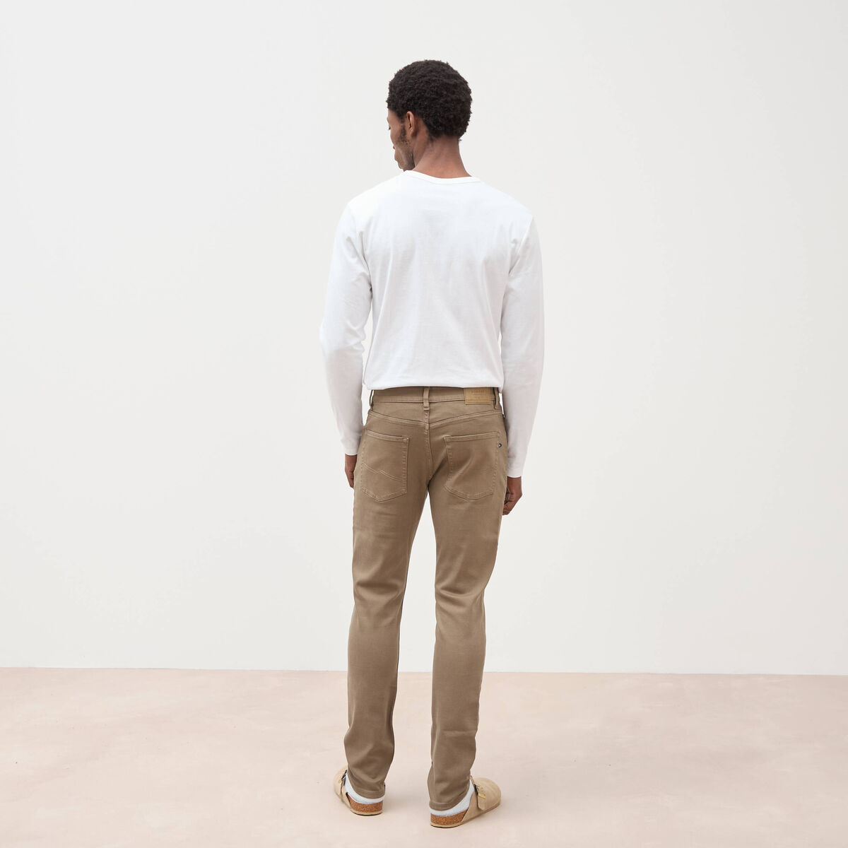 Jeans slim 5 poches sable homme