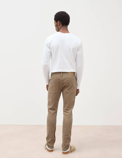 Jeans slim 5 poches sable homme