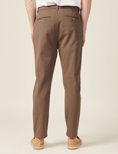Pantalon chino 7/8ème taupe homme