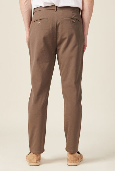 Pantalon chino 7/8ème taupe homme