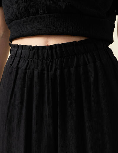 Pantalon large noir femme