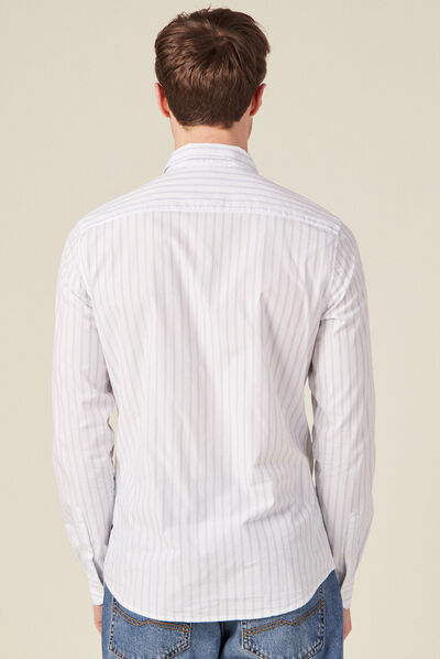 Chemise manches longues blanc homme
