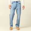 Jeans relax 5 poches denim bleach homme