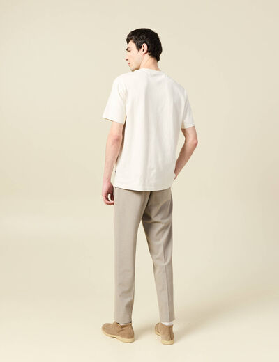 T-shirt ample en coton manches courtes ecru homme