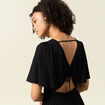 Robe trapèze fluide noir femme