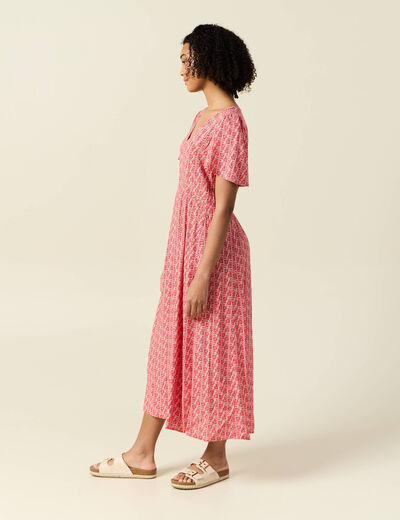 Robe longue éco-responsable rouge femme