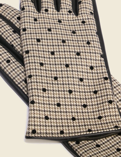 Gants en cuir avec doublure noir femme