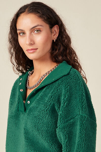 Sweat éco-responsable vert femme