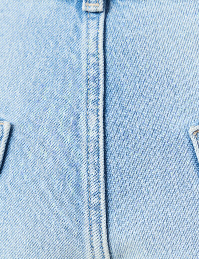Jeans mom ceinture foulard denim bleach femme